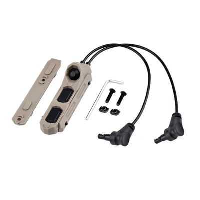 Tactical Modular Dual Wire Three Button Remote Activation Pressure SwitchFor M300/M600 PEQ15 Etc Series Scout Troch FlashlightFor 20mm Rail And M/K Dual System (Crane Laser+Crane Laser Plug DE)