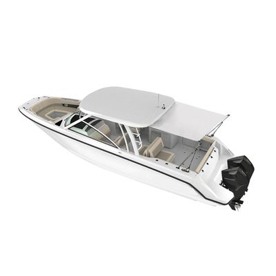 Oceansouth T-Top Extension/Sun Shade/Telescopic Stailness Steel Support Poles - Off White (Size 8 - Length 9.5' x Width 6.5') Shades Sun Shade Canvas Boat Bulk Fishing Accessories Covers Patio Tent