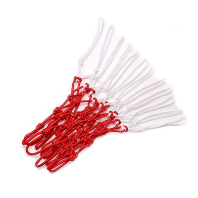 Happyyami Nylon Braided Basketball Net Heavy Duty Weather Replacement Mesh for Standard Rims Loops Easy Installation for Indoor and Outdoor Courts Red