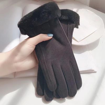 exnox Gloves Women's Winter Warm Gloves Velvet Touch Screen Driving Windproof Thickened Fleece Riding Student Gloves