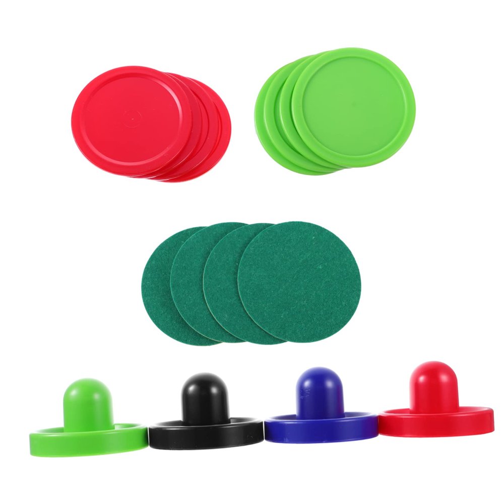 GANAZONO 1set Air Hockey Puck and Pusher Replacement Accessories Striker Includes and Felt Pads for Table Hockey Games