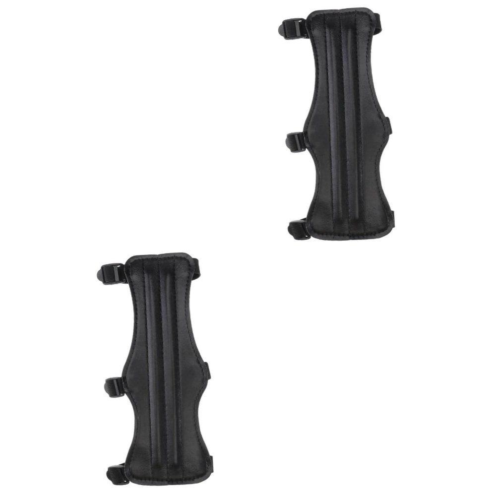 BESPORTBLE 2pcs Triple Buckle Archery Arm Guard Safe Strap Armband for Bow Hunting Comfortable Breathable Adjustable