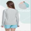 baleaf Girl's Rash Guard Swim Shirts Sun Shirt UV Long Sleeve Tops Quick Dry Lightweight UPF 50+ Clothing Grey L view 2