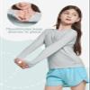 baleaf Girl's Rash Guard Swim Shirts Sun Shirt UV Long Sleeve Tops Quick Dry Lightweight UPF 50+ Clothing Grey L view 3