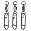 Atibin Snap Connector Fishing Swivels Stainless Bearing Ball Snap Swivels Steel Quick Change Fishing Clips Swivel Black Nickel, 50pcs, 66lbs view 1