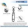 Atibin Snap Connector Fishing Swivels Stainless Bearing Ball Snap Swivels Steel Quick Change Fishing Clips Swivel Black Nickel, 50pcs, 66lbs view 2