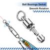 Atibin Snap Connector Fishing Swivels Stainless Bearing Ball Snap Swivels Steel Quick Change Fishing Clips Swivel Black Nickel, 50pcs, 66lbs view 3