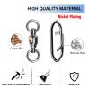 Atibin Snap Connector Fishing Swivels Stainless Bearing Ball Snap Swivels Steel Quick Change Fishing Clips Swivel Black Nickel, 50pcs, 66lbs view 4