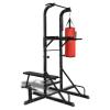 Gecheer Power Tower with Sit-up Bench and Boxing Bag, Multi-Functional Exercise Equipment for Home Gym, Black Powder-Coated Steel, Max Load 220 lb, for Strength Training and Muscle Building view 1