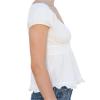 Mxiqqpltky Y2K Fairy Grunge Crop Top for Women Short Sleeve Lace Patchwork T-Shirt Aesthetic Slim Fit Cute Babydoll Top Tees(B-White,Large) view 1