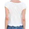 Mxiqqpltky Y2K Fairy Grunge Crop Top for Women Short Sleeve Lace Patchwork T-Shirt Aesthetic Slim Fit Cute Babydoll Top Tees(B-White,Large) view 2
