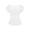 Mxiqqpltky Y2K Fairy Grunge Crop Top for Women Short Sleeve Lace Patchwork T-Shirt Aesthetic Slim Fit Cute Babydoll Top Tees(B-White,Large) view 4