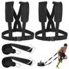 2 Pack Sled Harness for Exercise Physical Football Running Resistance Training Rope Kit Tire Pulling Harness Fitness Exercise Workout Assistance Equipment Trainer with Adjustable Padded Shoulder Strap view 1