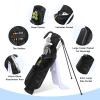 T WINSOLOGY Small Golf Bags for Men Golf Stand Bag Lightweight Golf Easy Carry Bag with Strap and Stand for The Driving Range, Par 3 and Executive Courses Golf Bags for Men or Women. (Black/Grey) view 4