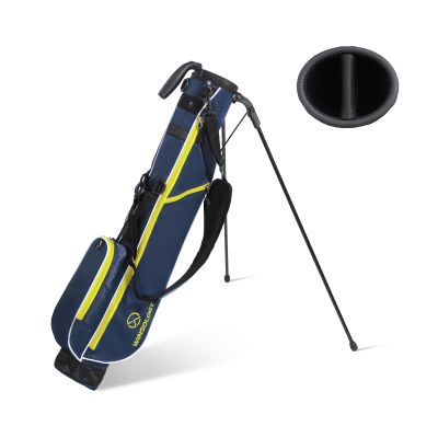 T WINSOLOGY Small Golf Bags for Men Golf Stand Bag Lightweight Golf Easy Carry Bag with Strap and Stand for The Driving Range, Par 3 and Executive Courses Golf Bags for Men or Women (Navy/Yellow)