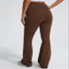 JOYSPELS Maternity Flare Leggings Over The Belly with Pockets  Soft, Comfortable Pregnancy Yoga & Daily & Work Pants Coffee view 2