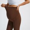 JOYSPELS Maternity Flare Leggings Over The Belly with Pockets  Soft, Comfortable Pregnancy Yoga & Daily & Work Pants Coffee view 4