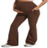 JOYSPELS Maternity Flare Leggings Over The Belly with Pockets  Soft, Comfortable Pregnancy Yoga & Daily & Work Pants Coffee view 1