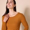 Amazon Essentials Women's Scoop Back Long Sleeve Slim-Fit Rib-Knit T-Shirt, Pack of 2, Black/Caramel, Small view 3
