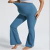 JOYSPELS Maternity Flare Leggings Over The Belly with Pockets Soft, Comfortable Pregnancy Yoga & Daily & Work Pants Blue Steel view 2