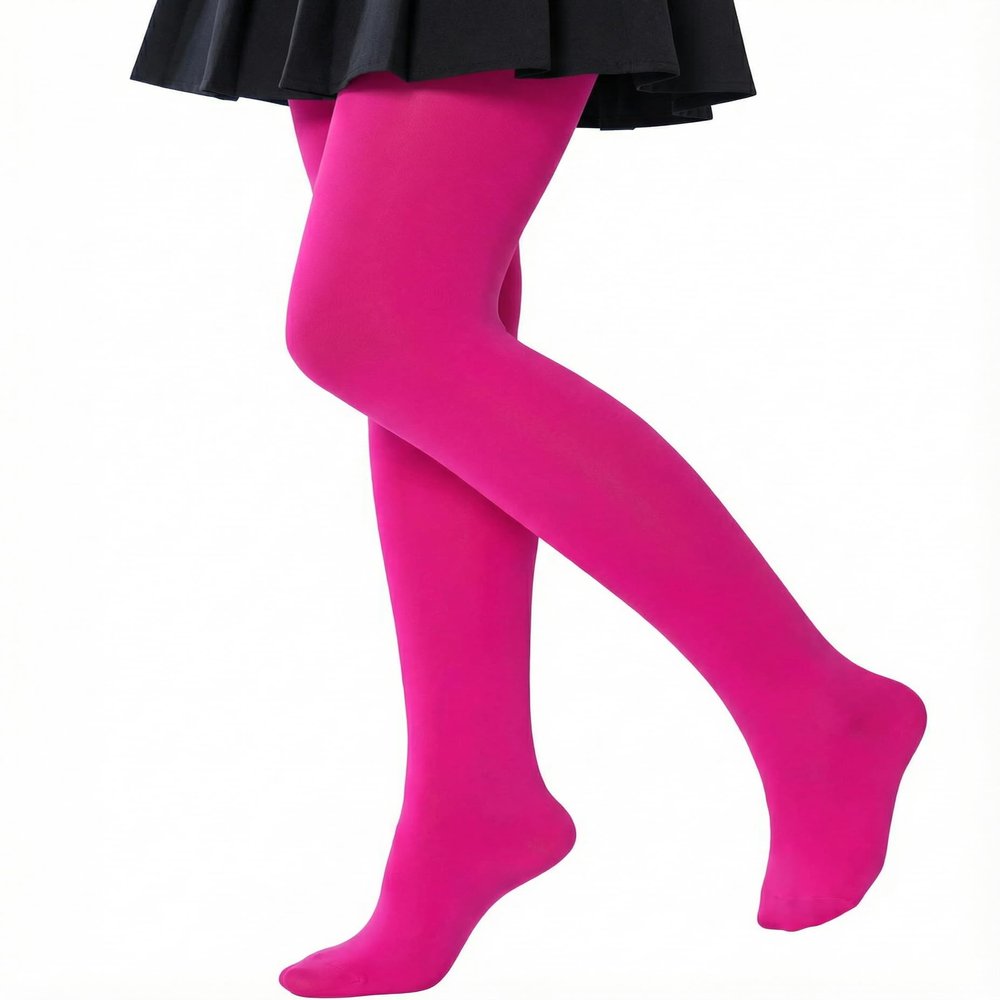 leg elegant Ballet Footed Dance Tights for Toddler and Kids Girls 50D (Fuchsia,5-7)