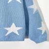 WDIRARA Girl's Star Printed Round Neck Long Sleeve Sweater Casual Drop Shoulder Pullover Knitwear Blue and White 10Y view 4