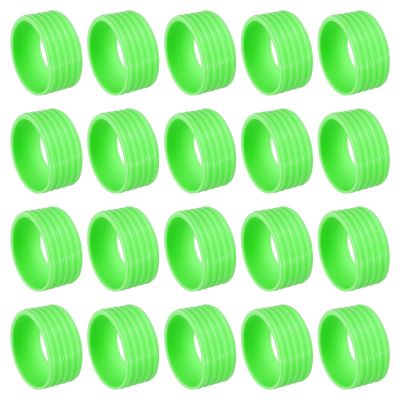 PATIKIL Badminton Racket Handle Grip Ring, 20 Pack Racquet Fix Ring Grip Band Rubber Ring Non-Slip Absorbent Overgrip in Place, Green