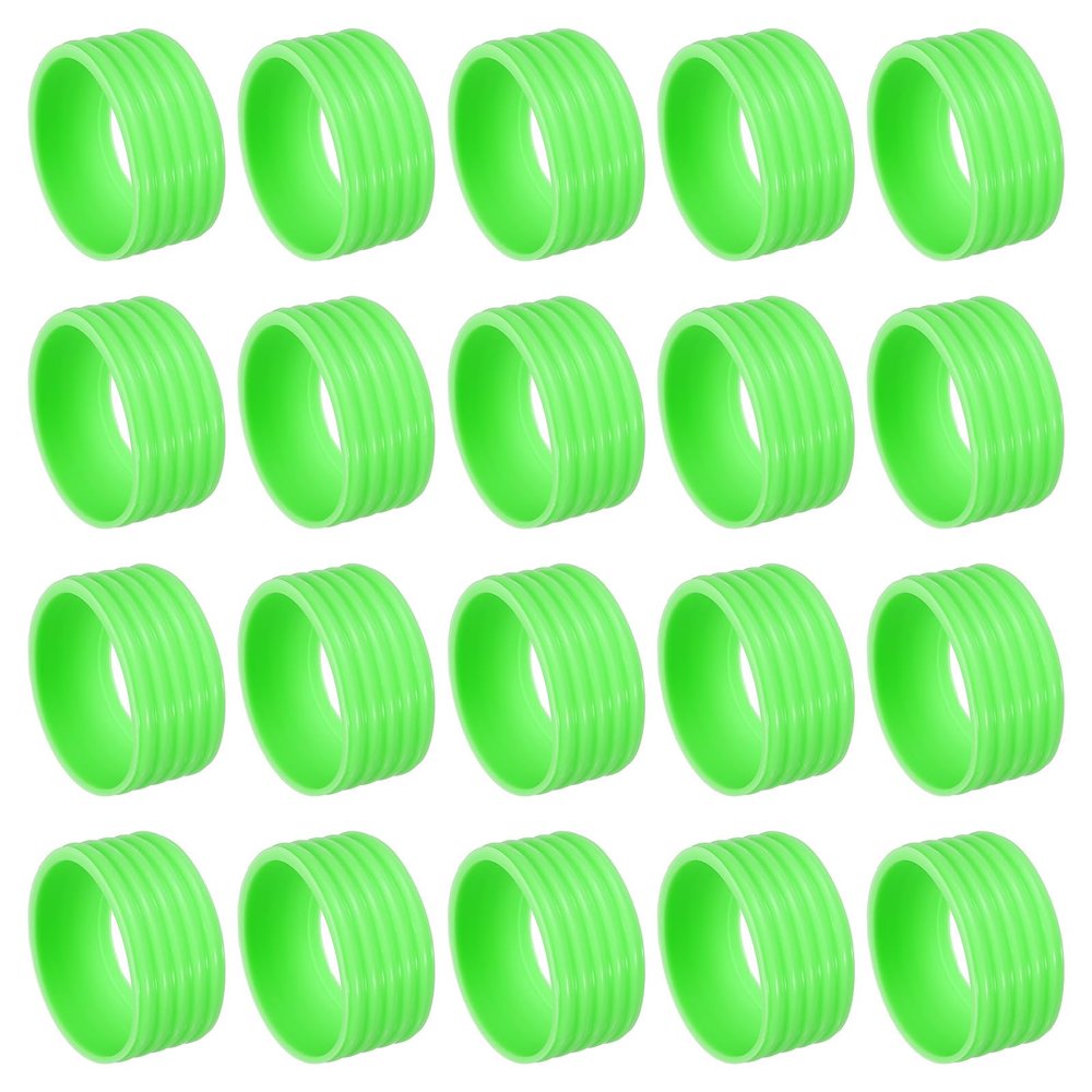 PATIKIL Badminton Racket Handle Grip Ring, 20 Pack Racquet Fix Ring Grip Band Rubber Ring Non-Slip Absorbent Overgrip in Place, Green