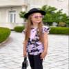 Arshiner Tie Dye Girls Shirt Ruffle Short Sleeve Cute Clothes for Girls Summer Blouse Ruched Knot Side Kids Casual Shirt 7-8 Years view 3