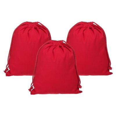 PATIKIL Reusable Drawstring Bags 10x12.6 Cotton Dust Bags Red 3Pcs