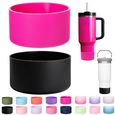 2-Pack Silicone Boot for Stanley 30 40 OZ Cup, Boots for Stanley Cup Accessories, Non-Slip Tumbler Bottom Protector Cover, Noise Reduction Protective Sleeve for Quencher H2.0 / IceFlow 20oz 30oz