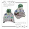 JANGANNSA Knitted Baby Hat Scarf Set Winter Warm Boys Girls Beanie Fleece Lining Toddler Kids Hats with Pompom(Colorful-Dinosaur Gray (Hat+Scarf),M) view 3