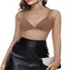 BBX Lephsnt Womens Sheer Mesh Layering Top Lace Glitter Shirt Khaki view 1