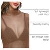 BBX Lephsnt Womens Sheer Mesh Layering Top Lace Glitter Shirt Khaki view 4