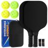 Carbon Fiber Pickleball Paddles, Anti-Slip Sweat-Absorbing Cushion Comfort Grip, 2 Paddles & 4 X-40 USAPA Standard Outdoor Pickleball (USAPA Approved for Tournament Play), 2 Grip Tapes, 1 Carry Bag view 1