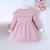 Kids Baby Girls Classic Wool Blend Coat  Collar Shawl Winter Buttoned Trench Coat Outwear  (Pink, 4-5 Years) view 4
