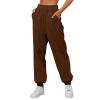 Baggy Sweatpants for Women Elastic High Waisted Wide Leg Sweatpants Cozy Fleece Boyfriend Casual Yoga Pants with Pockets view 1