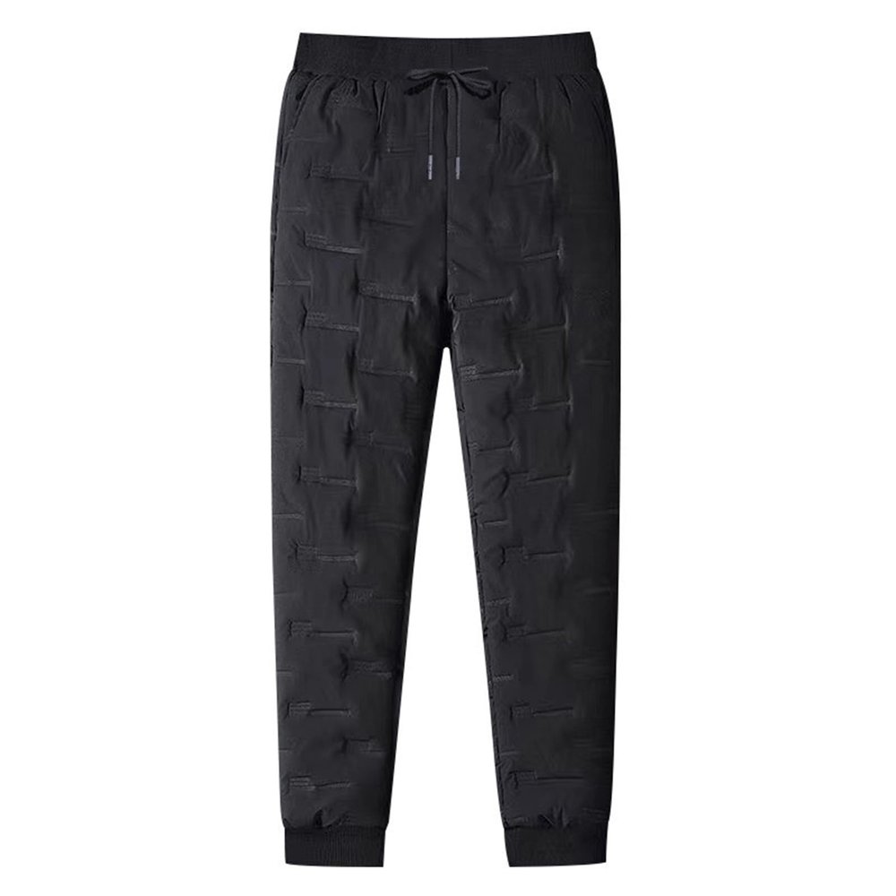 NEREIDS NET Men's Winter Warm Loose Utility Down Pants Fleece Lined Thermal Ski Snow Puffer Pants Snow Trousers Ski Pants Black A 4XL