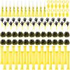 Yunsailing 96 Pcs Noisemakers Team Spirit Accessories for Game Day Include Hand Clappers Cheerleading Pom Pom Thunder Stick Cheer Party Blower Plastic Whistle for Sport Fans(Black Gold) view 1