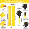 Yunsailing 96 Pcs Noisemakers Team Spirit Accessories for Game Day Include Hand Clappers Cheerleading Pom Pom Thunder Stick Cheer Party Blower Plastic Whistle for Sport Fans(Black Gold) view 2