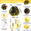 Yunsailing 96 Pcs Noisemakers Team Spirit Accessories for Game Day Include Hand Clappers Cheerleading Pom Pom Thunder Stick Cheer Party Blower Plastic Whistle for Sport Fans(Black Gold) view 3