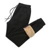 NEREIDS NET Men's Winter Warm Loose Utility Down Pants Fleece Lined Thermal Ski Snow Puffer Pants Snow Trousers Ski Pants Black B 3XL view 1