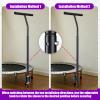 TOBWOLF Quick-Release Handle Bar for Straight Leg Fitness Trampoline, Fits for Foot Tube Within 0.98in Diameter or 0.98~1.38in (Trampoline Not Included), Non-Slip Cushy Rebounder Handle Accessory view 4