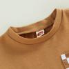 Newborn Baby Girl Boy Summer Clothes Checkered Plaid Short Sleeve T-Shirt Tops Shorts Set Color Block Outfit (Brown, 18-24 Months) view 4