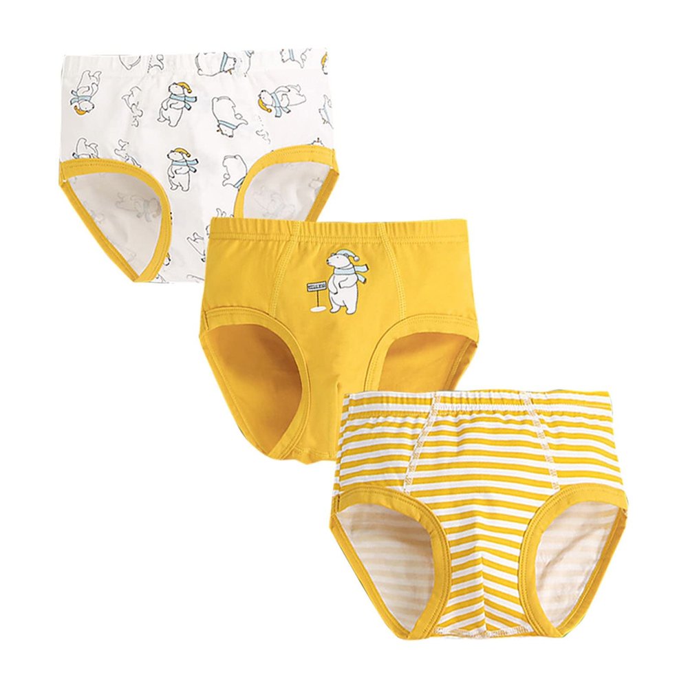 3PCS Baby Toddler Boys Briefs Soft Cotton Underwear For Toddler Boy Kids Baby Cartoon Print Underwear (C, 3-4 Years)
