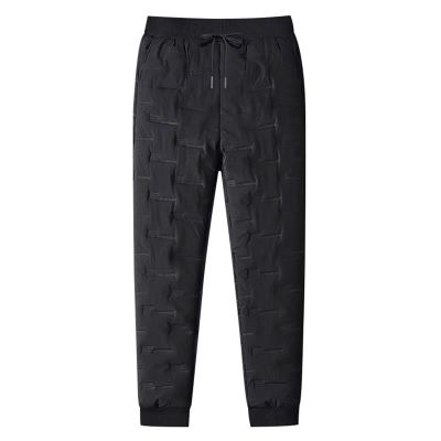 NEREIDS NET Men's Winter Warm Loose Utility Down Pants Fleece Lined Thermal Ski Snow Puffer Pants Snow Trousers Ski Pants Black A 2XL