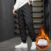 NEREIDS NET Men's Winter Warm Loose Utility Down Pants Fleece Lined Thermal Ski Snow Puffer Pants Snow Trousers Ski Pants Black A 2XL view 3
