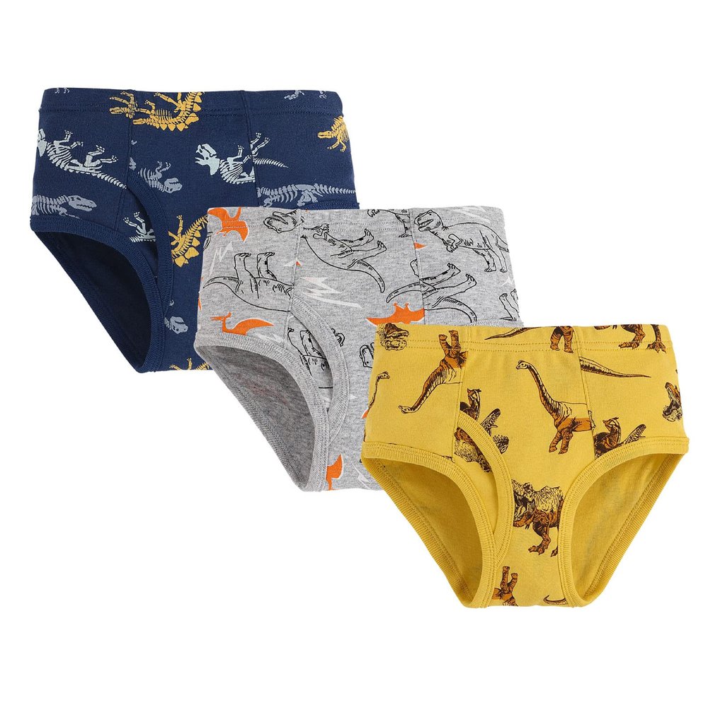 3PCS Boys Soft Cotton Underwear For Toddler Boy Cute Print Briefs Toddler Kids Baby Underwear (Yellow, 2-3 Years)