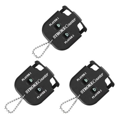 Huakaile 3 Pack Portable Golf Stroke Counter with Key Chain, 2 Player Shot Score Clicker Counter Handheld Small Digital Tally Counter for Golf Game Scoring Keeper Pitch Men Women (3Pcs Black)