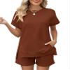 LOMON Womens Lounge Shorts Sets 2 Piece Outfits Short Sleeve Loungewear view 1